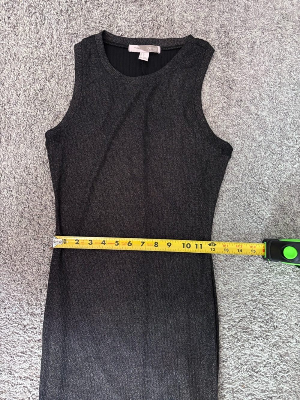 Forever 21 Sleeveless Black Metallic Sheath Dress Size Small - Picture 9 of 11